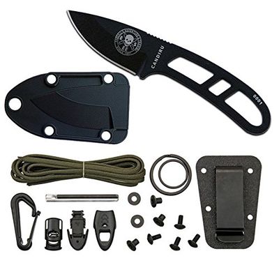 ESEE, Outdoor mes, Candiru Black with Kit, lemmet: 5,1 cm, Drop Point, jachtmes, Full Tang