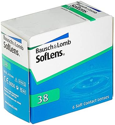 Soflens 38 Lenti a Contatto Correttive Bisettimanali, 6 Lenti, BC 8.7 mm, DIA 14 mm, -2.0 Diopt