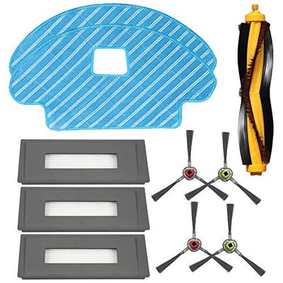HKCH Replacement Parts for ECOVACS DEEBOT 930 Robotic Vacuum Cleaner-Sponge Filter & High Efficiency Filter Side Brush Main Brush Mop Cloth