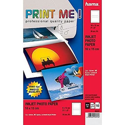 Hama IJP Photo 10X15:20/A4 10B 21 x 29,7 cm (A4) Carta fotografica