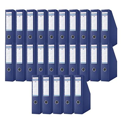 DONAU 3949001PL-18 Staande map Archive Box Kartonnen / 25 stuks/doos - donkerblauw/tot 750 vellen voor kantoor, school en thuis voor het bewaren van documenten in A4-formaat