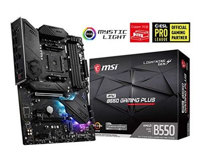 MSI MPG B550 Gaming Plus Scheda Madre ATX - per Processori AMD Ryzen di 3a Generazione, AM4, DDR4 Boost (4400MHz/OC), 1x PCIe 4.0/3.0 x16, 1x PCIe 3.0 x16, 1x M.2 Gen4 x4, 1x M.2 Gen 3x4