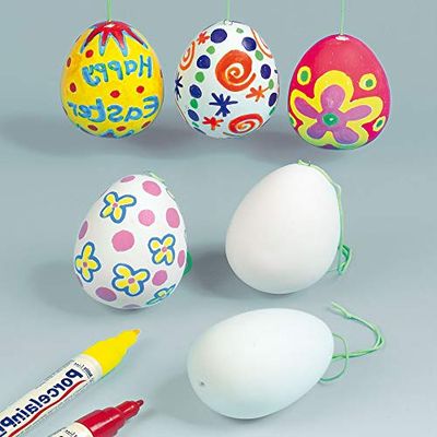 Baker Ross EA1815 Ceramic Hanging Eggs Decorate Your Own (Pack of 4)