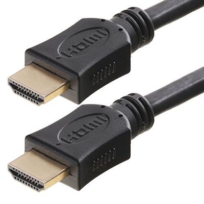 Helos HDMI-aansluitkabel A St/St, high-speed TV verbindingskabel, Full HD, 4K, UHD, verguld, zwart 2,0m 118870