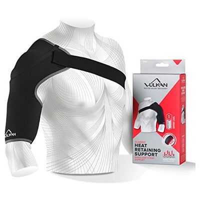 Vulkan Klassieke schouderondersteuning voor sport, grote schouderbrace voor rotatormanchet, blessures, AC-gewrichtsondersteuning en dislocaties, schouderriem voor mannen en vrouwen, brace voor atleten