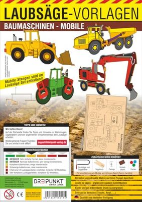 Laubsägevorlagen Baumaschinen (Mobile): Laubsägevorlage für ein Mobile mit verschiedenen Baumaschinen