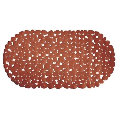 MSV Alfombra antideslizante para bañera de PVC 39 x 99 cm, color terracota