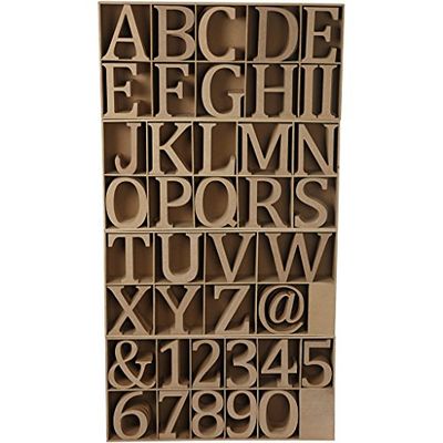 Letras, números y letreros de madera, 13 cm, MDF, incluyendo pantalla de madera gratuita, 160asstd