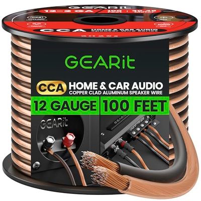 GearIT Pro Series Câble de haut-parleur de calibre 12 (2 x 4 mm²) (30,4 mètres/30,4 m/30,4 m/30,4 m/30,4 m/30,4 m/30,4 m/30,4 m/30,4 m/30,4 m/30,4 pieds/