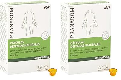 PRANAROM - Aromaforce - Cápsulas de Defensas Naturales con Aceites Esenciales de Jengibre y Ajedrea de Montaña - BIO - 30 Cápsulas (Paquete de 2)