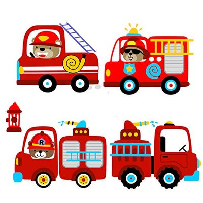 EmmiJules Graz Design - Adhesivo decorativo para pared (65 x 45 cm), diseño de bomberos