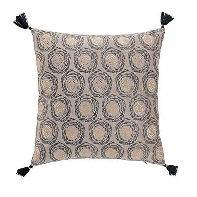 kudde tofsar 45 x 45 cm sammet tryck+guld onyxia