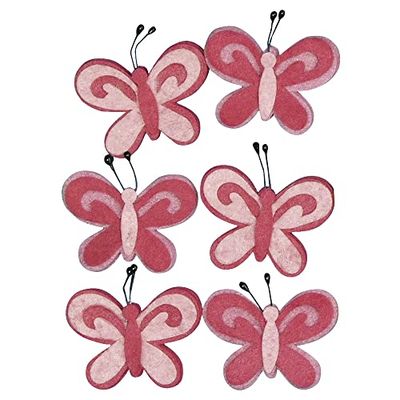 Rayher 5308333 Lot de 6 Papillons en Feutre Rose 5 cm