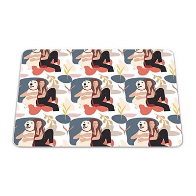 Bonamaison, Rectangle Pop Art Digital Printed Mouse Pad, Non-Slip Base, for Office and Home, Size: 22 x 18 cm