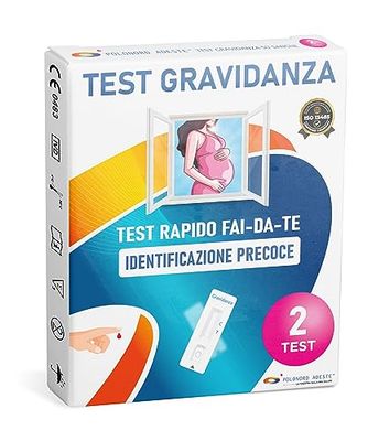 TEST GRAVIDANZA PRECOCE SU SANGUE Adeste - Rapido fai da te per la rilevazione dell'ormone hCG che indica una gravidanza in corso. Confezione da 2 test