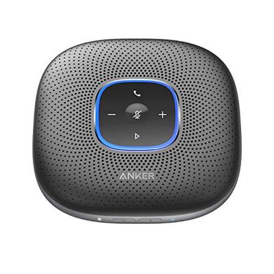 Anker PowerConf - Altoparlante Bluetooth da conferenza con 6 microfoni integrati, registrazione audio migliorata, batteria da 24 pezzi, connettività USB-C, per home office (nero)