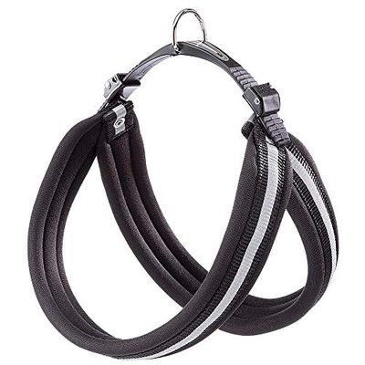Ferplast Harnais pour Grands Chiens AGILA Reflex 8 Harnais pour Chien avec Rembourrage Doux, Système de Dégagement et de Fixation Rapide, Tour de Poitrine 69-77 cm. Noir
