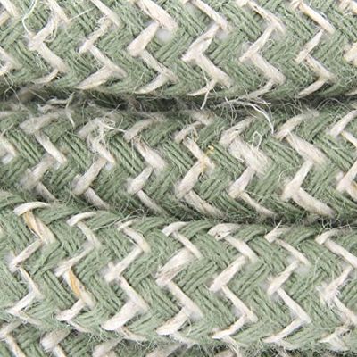 CHACON Câble Textile Coton Zigzag Vert thym et Lin Naturel - 3m