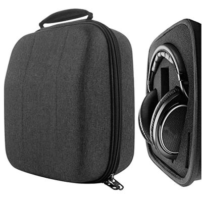 Geekria Shield Case voor grote over-ear hoofdtelefoon, vervangende beschermende harde schaal reistas met kabelopslag, compatibel met Sennheiser HD660s 2, HD599, AKG K371 (donkergrijs)