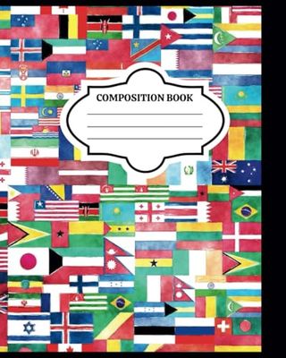 World Flags Lined Notebook: Flags of the World 8x10 Paperback Lined Journal