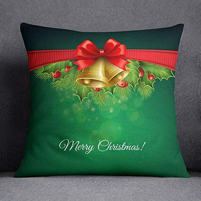 Bonamaison Fundas Navideñas para Cojines, Polyester, Multicolor, 45x45 Cm