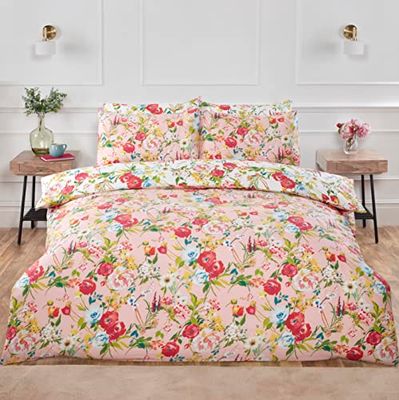 Rapport Home Ashbourne Microfibre Duvet Cover Set Single Blush