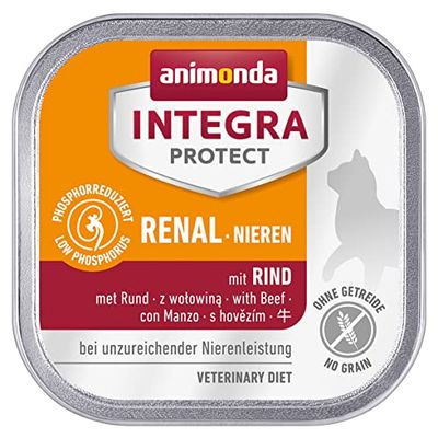 animonda INTEGRA PROTECT Katzenfutter nass Renal (Nieren) Rind (16 x 100g), vom Tierarzt empfohlen bei Niereninsuffizienz, mit Veterinären entwickeltes Diätalleinfutter für erwachsene Katzen