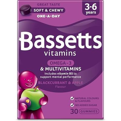 Bassetts Vitamins 3-6 Years Blackcurrant and Apple Flavour Multivitamins 30 Gummies