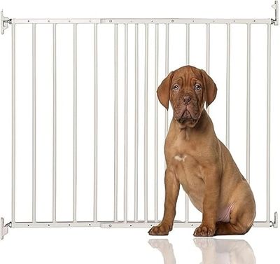 Bettacare Extending Metal Screw Fit Dog Gate, White, 62.5cm - 106.8cm, Stair Gate for Pet, Safety Barrier for Puppy