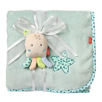 Fehn 054811 Kuscheldecke Oktopus – Kuschelige Schmusedecke - zum Kuscheln, ALS Krabbelunterlage, Schnuffeltuch Oder Zudecke für zuhause und unterwegs