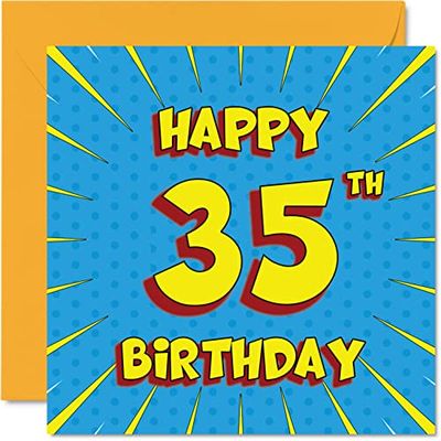 Divertidas tarjetas de cumpleaños 35 para hombres y mujeres, cómics, tarjeta de feliz cumpleaños para hija, hermana, hermano, papá, mamá, hijo, primo, tía, tío, tarjetas de felicitación, tarjeta de 35