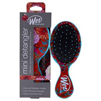 Wet Brush Pro Mini Detangler Brush Hyper Floral - Teal By For Unisex - 1 Pc Hair Brush