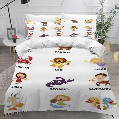 Adels-Contact Parure de lit 3 pièces en microfibre ultra douce et hypoallergénique avec fermeture éclair et 2 taies d'oreiller pour enfants, garçons et filles, adolescents