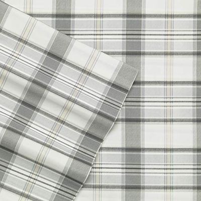 Eddie Bauer - Dubbla lakan, bomull percale bäddset, skarp och cool heminredning (chinook grå, tvilling)