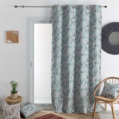 HomeMaison.com Furniture Curtain – Jacquard Curtain – Plain Curtain – Blackout Curtain – Peacock Blue Curtain – 140 x 260 cm