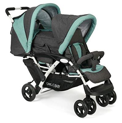 CHIC 4 BABY - Carrinho duplo com bolsa de transporte e proteção contra chuva, carrinho para duas crianças, carrinho de bebé, carrinho de bebé, carrinho de bebé, carrinho de bebé, carrinho de bebé