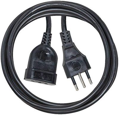 Brennenstuhl, Rallonge en Plastique 10 A 2 m Noir H05VV-F 3G1,0 *IT*