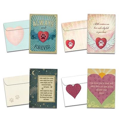 Tree-Free Greetings 16 Pack Forever Friends Pet Sympathy Card Assortiment & bijpassende enveloppen, gemaakt in de VS, 100% gerecycled papier, 5"x7", verlies van condoleance van huisdieren (GP54063)