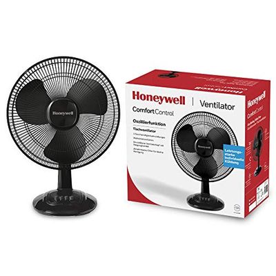Honeywell Comfort Control oscillerende tafelventilator (3 snelheden, oscillatie van 90°, bladen van 30 cm, 30° kantelbaar, stevige basis) HTF1220