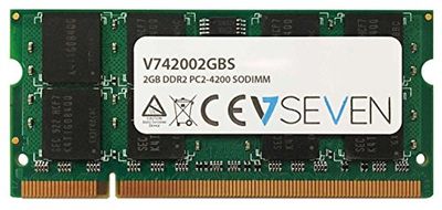 V7 V742002GBS V7 2GB DDR2 PC2-4200 533Mhz SO DIMM Notebook módulo de memória - V742002GBS, verde