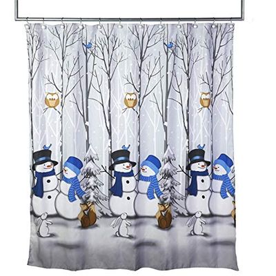 SKL Home - Winter Friends - Rideau de Douche Bonhomme de Neige - Bleu