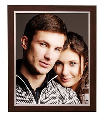 Deknudt Frames S41NH4 Cadre Photo Résine Acajou avec Filet Argenté 50 x 60 cm