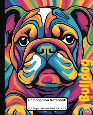 Composition notebook: cute Bulldog notebook for kids, teens and adults | wide ruled | 120 Pages | 7.5 X 9.25 inches