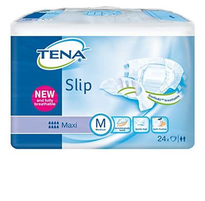 NRS Healthcare Tena Slip All-in-One Pads Maxi Medium with ConfioAir - Pack of 24 (Eligible for VAT relief in the UK)