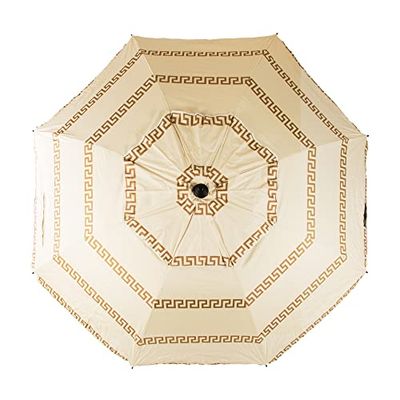 CREVICOSTA QUALITY MARK MARCAS DE CALIDAD Parasol de plage modèle OLIMPIA blanc 200 cm avec spirale et poteau de déroulement total. 8 baleines. Protection totale contre les rayons UV, Blanc (Olimpia