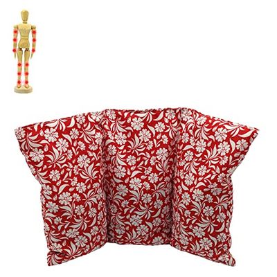Cuscino termico "giardino rosso", cuscino riscaldante, noccioli di ciliegia, cuscino noccioli ciliegia, cuscino microonde, effetto freddo/caldo, 26x16cm, 330gr