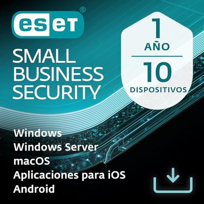 ESET Small Business Security | 10 dispositivos | 1 año | Antivirus, banca segura, navegación segura, gestor de contraseñas, VPN, datos seguros, servidor protegido | Descarga digital