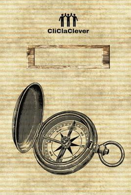 SCRAPBOOK - COMPASS TO LUCK & FORTUNE - HARDBACK & INTERIOR: !!!ATTENTION!!! MATCHING DAILY PLANNER & NOTEBOOK AVAILABLE - 75 PAGES - TIMELESS