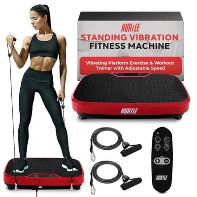 Hurtle Plataforma vibratoria, Placa de vibracion, Fitness, Maquina de Ejercicio, Masajeador, Control Remoto, Velocidad Ajustable, Perdida de Peso, Gimnasio en casa