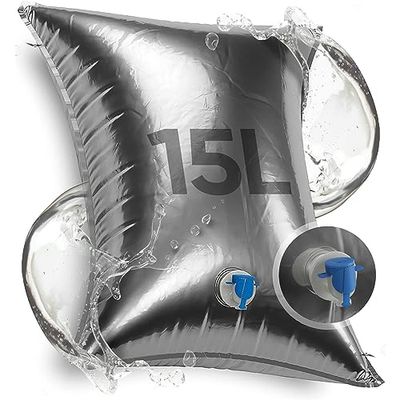 Waterzak 15 L - 1 St Opvouwbaar - voor Camping - Wateropslag Drinkwaterzak Waterzakken [Water Bag] Wateropslagzak Waterreservoir Opslagzak Watervoorraad Noodvoorraad Noodwatervoorziening